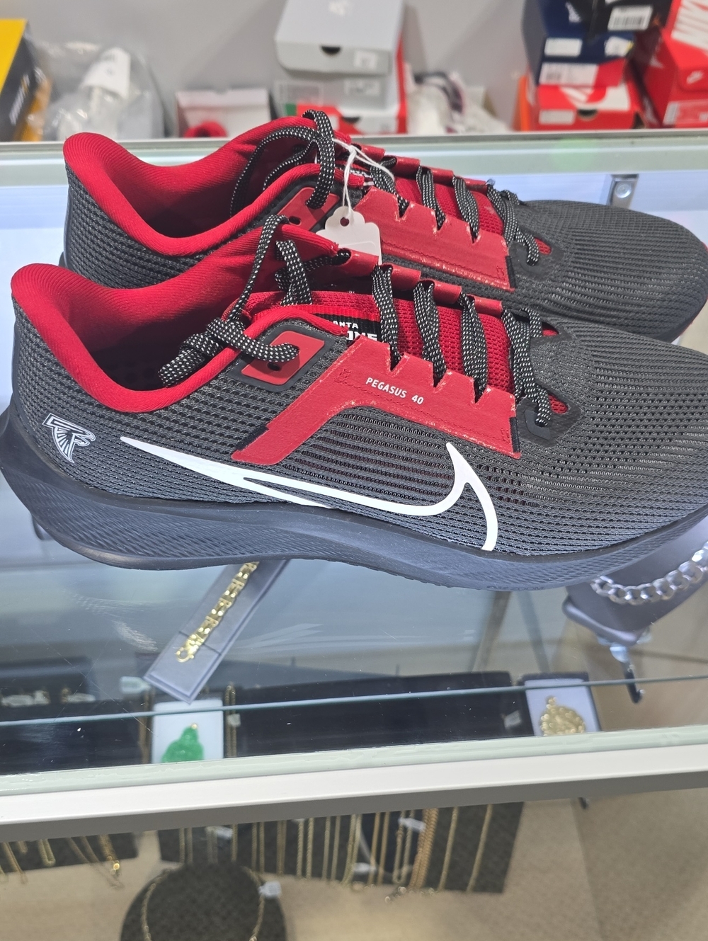 Nike Men's Pegasus Atlanta Falcons 40 Running Shoes - Black/Red